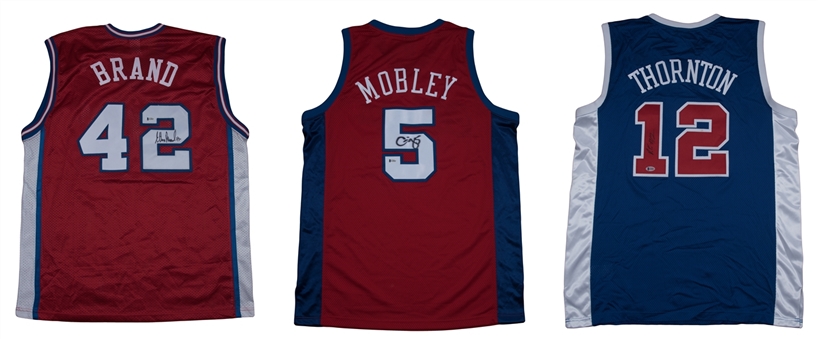 Lot of (3) Los Angeles Clippers Signed Jerseys: Brand, Thornton & Mobley (Arenas LOA & Beckett)